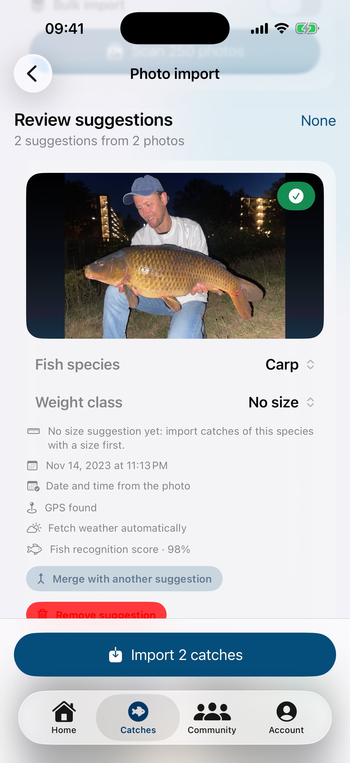 Smart photo import in the current Hooked iPhone app